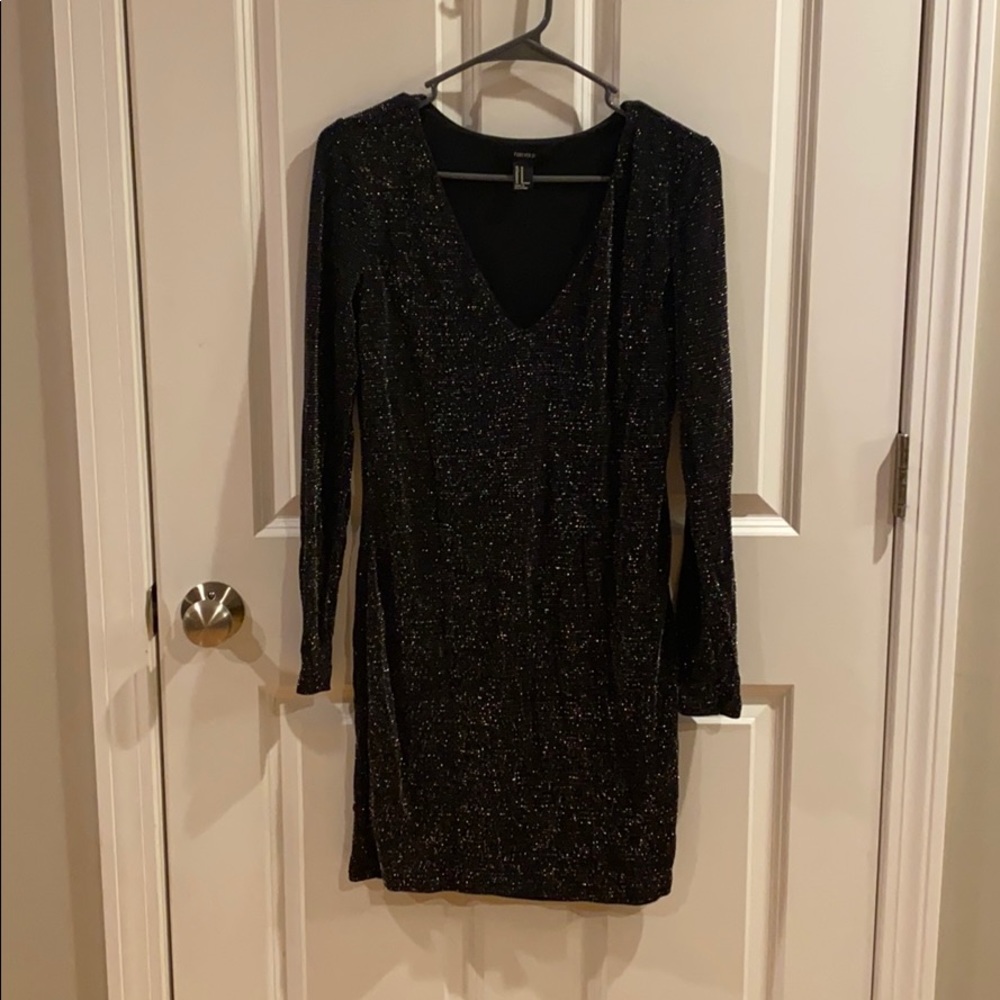 Forever 21 Long Sleeve Sparkling black dress